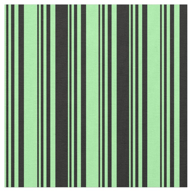 Green and Black Stripes/Lines Pattern Fabric (Close Up)