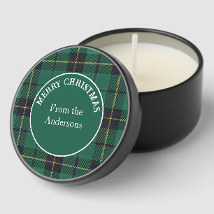 Green and Black Tartan Mini Candle Favors
