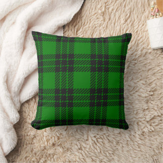 Green and Black Tartan Plaid Pattern Throw Pillow