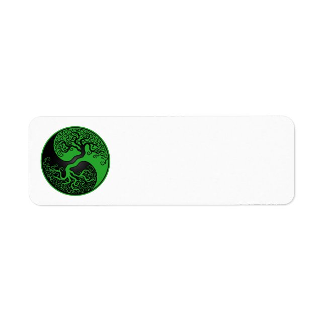 Green and Black Tree of Life Yin Yang Label (Front)