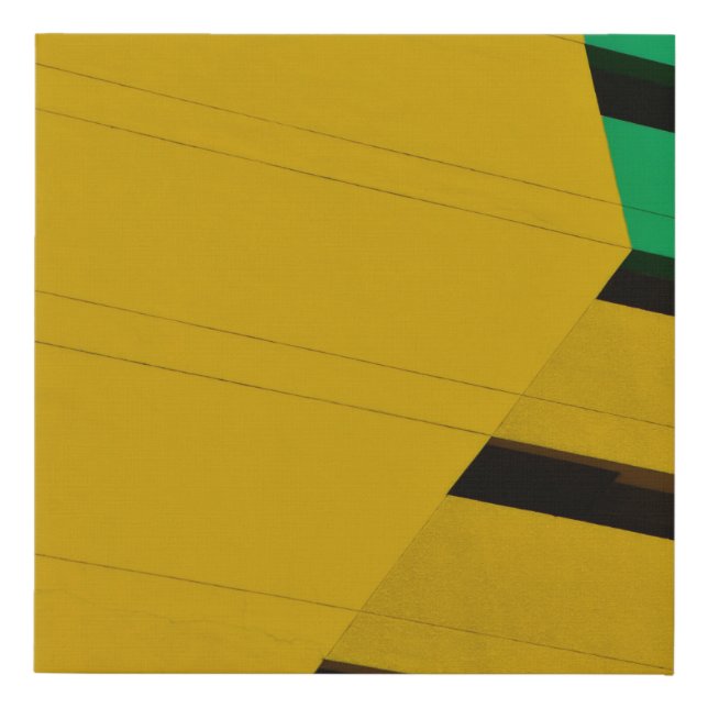 Green and black wooden board faux canvas print (Front)