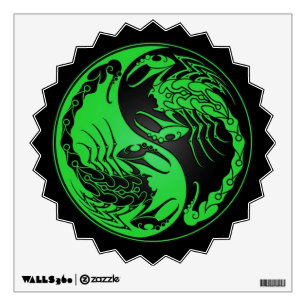 Green and Black Yin Yang Scorpions Wall Decal