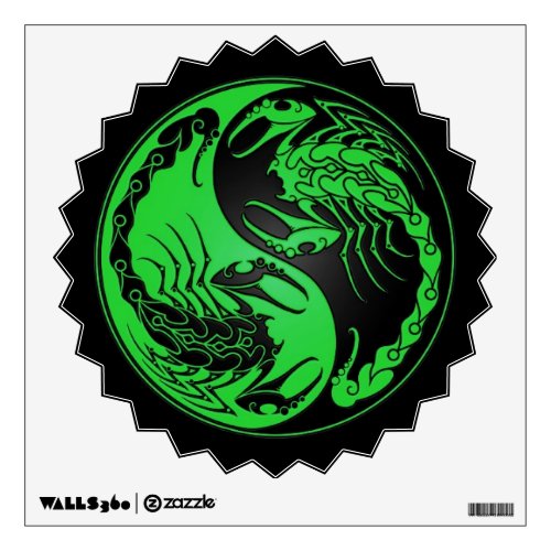 Green and Black Yin Yang Scorpions Wall Decal