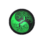 Green and Black Yin Yang Tree Candy Tin (Top)