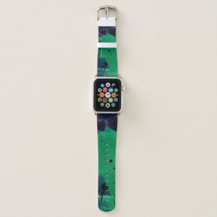 GREEN AND BLUE ABSTRACT PAINTING APPLE WATCH BAND