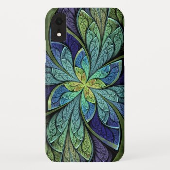 Green And Blue Abstract Pattern La Chanteuse Iv Iphone Xr Case by skellorg at Zazzle