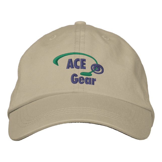 Green and Blue Ace Gear Embroidered Hat (Front)