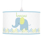 Green And Blue Baby Elephant Floral Pendant Lamp at Zazzle