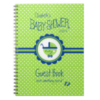 Green and Blue Baby Shower Guest Book- Notebook