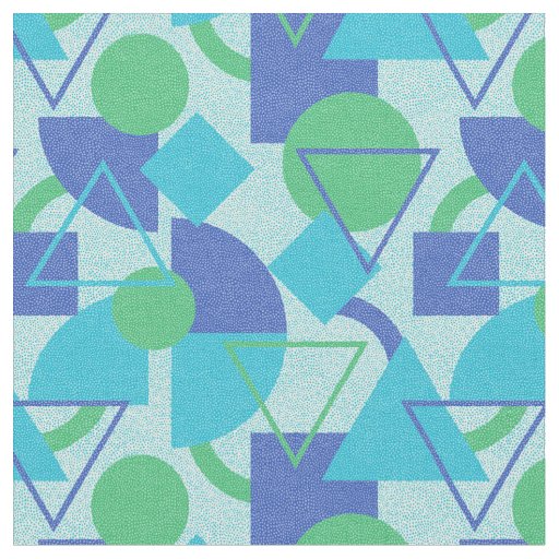 Green and Blue Bauhaus Style Fabric