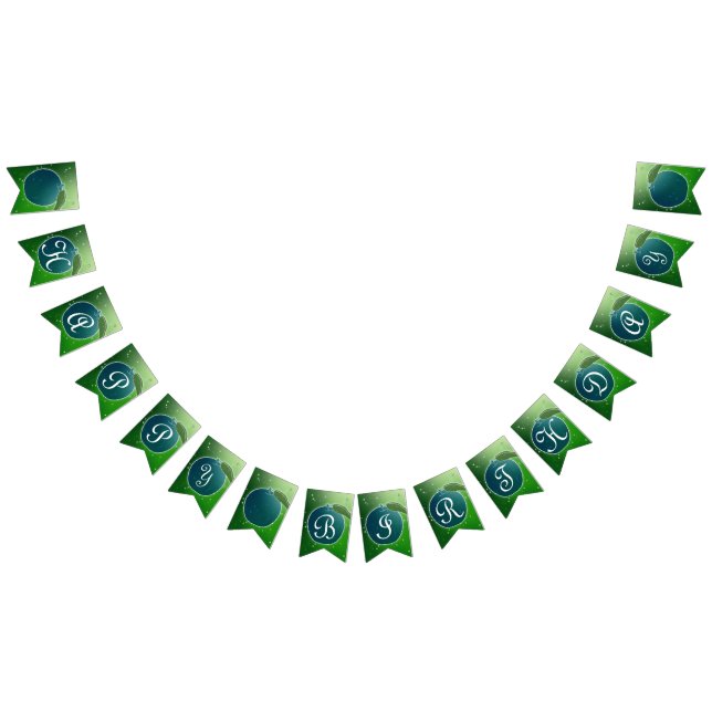Green and Blue Birthday Party  Bunting Flags (All)