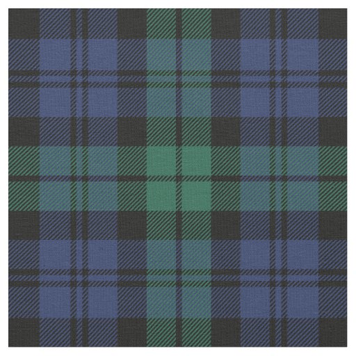 Green and Blue Black Watch Tartan Plaid Holiday Fabric