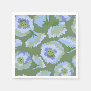 Green and blue bloom napkins
