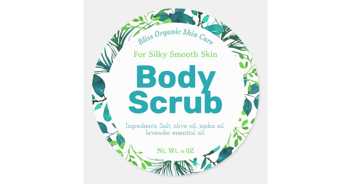 Green And Blue Body Scrub Labels