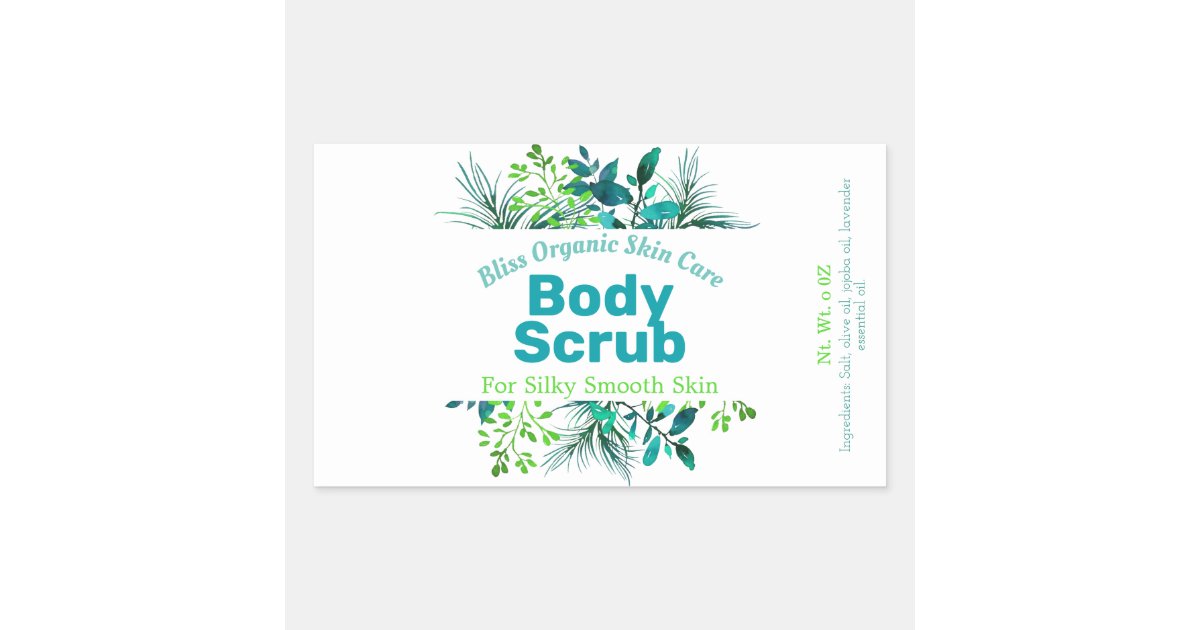 Green And Blue Body Scrub Labels Zazzle