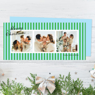 Green and Blue Chic Vertical Stripes 3 Photo