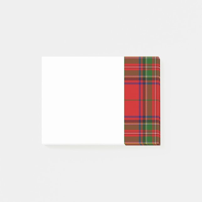 Green and Blue Clan Stewart Tartan Post-it Notes (Front)