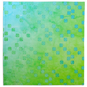 Green and Blue Contemporary Polka Dots Pattern Cloth Napkin