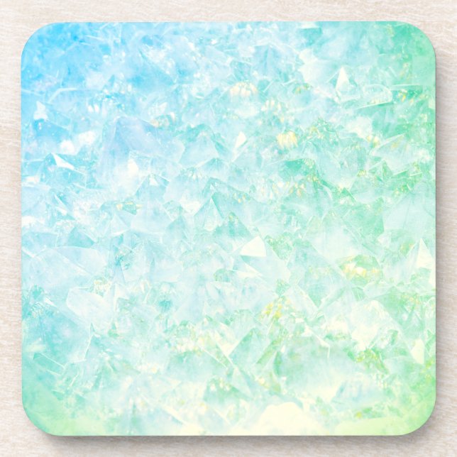 Green and Blue Crystal Beverage Coaster (Front)