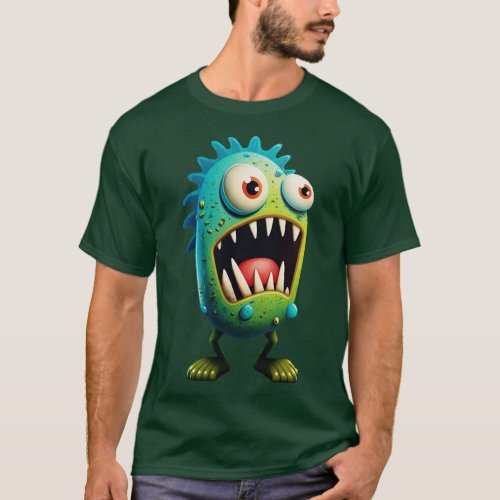 Green and Blue Cute Monster T_Shirt