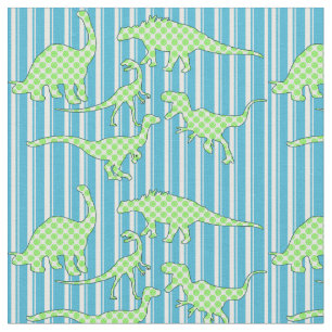Green and Blue Dinosaur Fabric