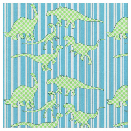 Green and Blue Dinosaur Fabric
