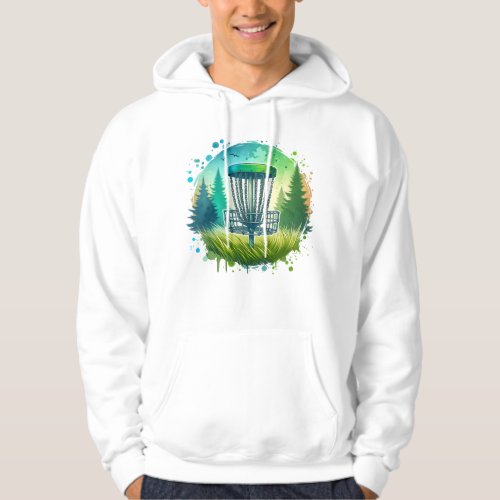Green and Blue Disc Golf Themed Hoodie