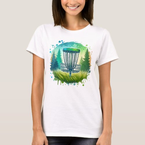 Green and Blue Disc Golf Themed T_Shirt