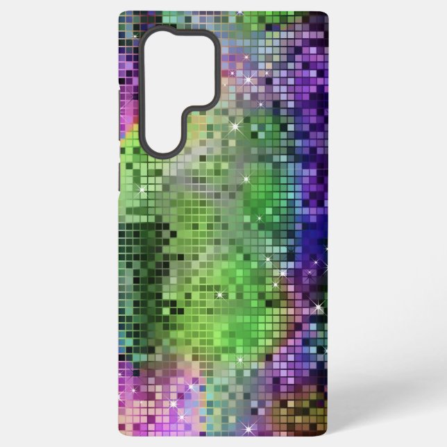Green And Blue Disco Glitter & Sparkles Print Samsung Galaxy Case (Back)