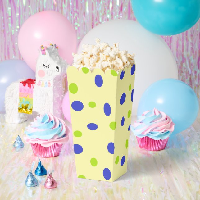 Green and blue dots on yellow favor boxes (Party)