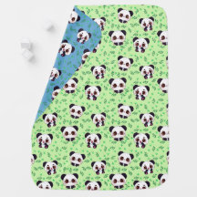 Green and Blue Double Sided Panda Bear Pattern