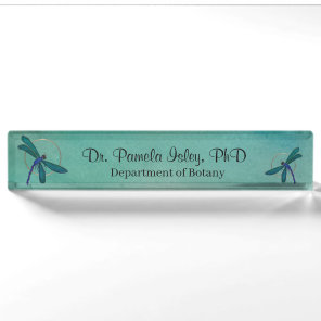 Green and Blue Dragonfly Name Plate