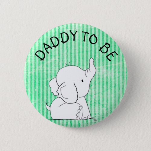 Green and Blue Elephant Baby Shower Pin Dad to be