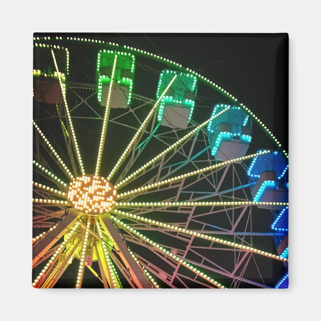 Green and blue Ferris wheel Magnet (Front)