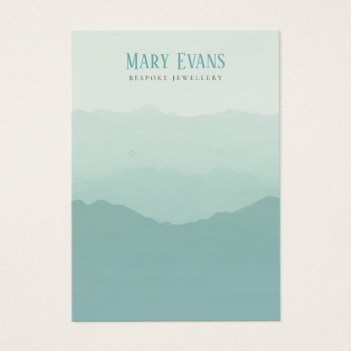 Green and blue flat mountains earring display card