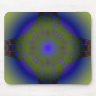 Green and Blue Fractal Mouse Pad
