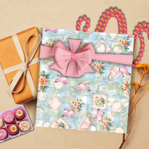 Green and Blue Garden Party  Wrapping Paper