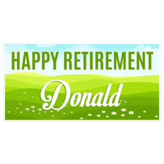 Green and Blue Happy Retirement Party Banner