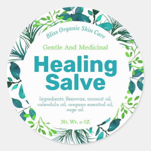 Green And Blue Healing Balm Labels