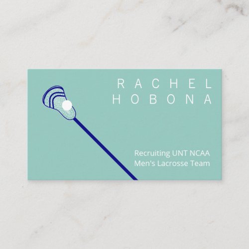 Green and Blue Lacrosse Business Card