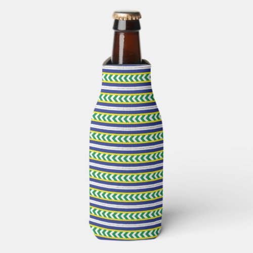 Green and blue Latvian Latgale Ethnic Folk art Bottle Cooler