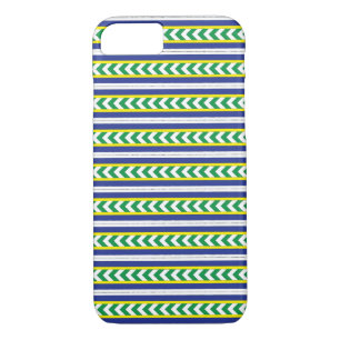 Green and blue Latvian Latgale Ethnic Folk art iPhone 8/7 Case