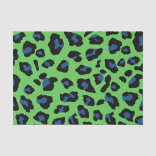 Green and Blue Leopard Print Tissue Paper