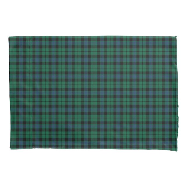 Green and Blue MacKay Clan Scottish Tartan Pillow Case (Front)