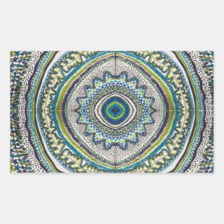 Green and blue mandala sticker