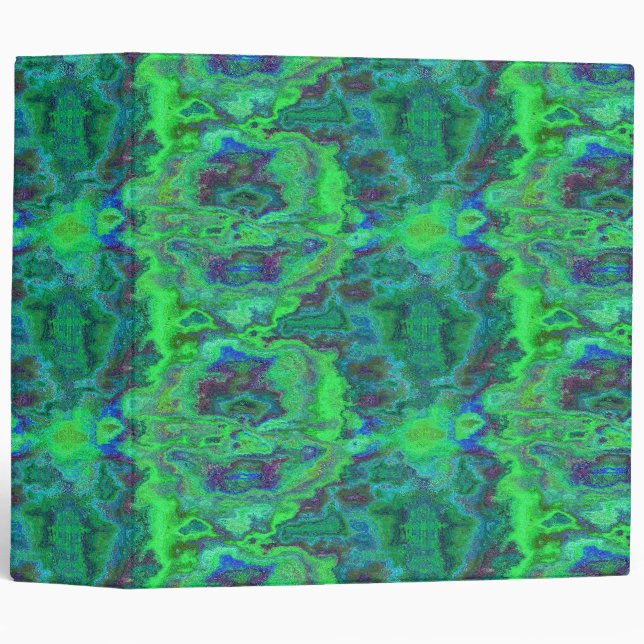 Green and blue marble print notebook 3 ring binder (Front/Spine)