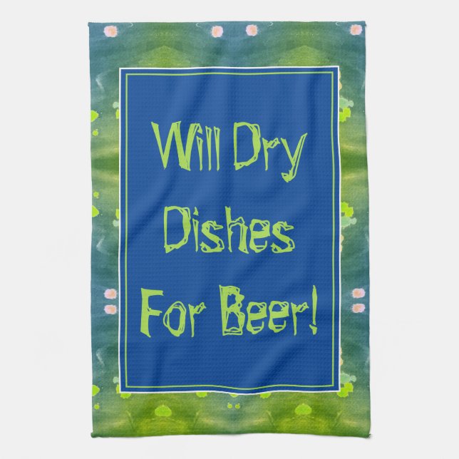 Green and Blue Modern Kitchen Towel (Vertical)