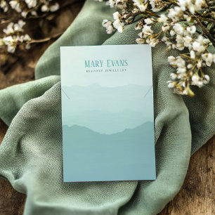 Green and blue mountains necklace display card