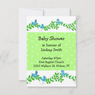 Green and Blue Nature Baby Shower Invitation