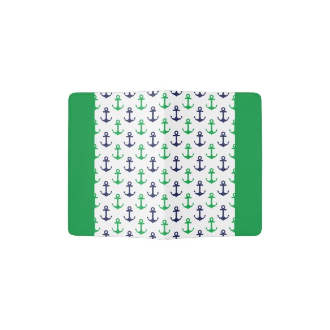Green and Blue Nautical Passport Holder (Opened)